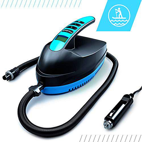 Bluefin Inflador Eléctrico para Sup Inflador de Colchón Hinchable | 12V DC | PSI/Bar | Alta Presión | Inflado Rápido | Apagado Automático | Pantalla LCD | Inflador Eléctrico de Paddle Surf