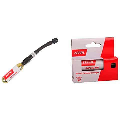 ZEFAL Ez Control FC Racor Inflador de CO2 16g &amp; Co2 16g Blíster 2 Cartuchos